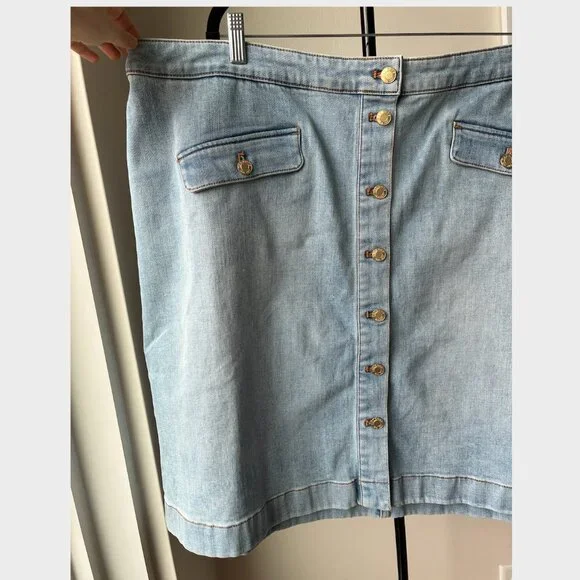 Talbots NWT Demi A-Line Midi Skirt - Salt Wash - Size 22W - Picture 6 of 12